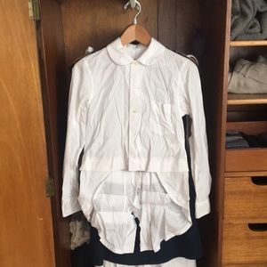 Comme Des Garçons white bustle shirt xs